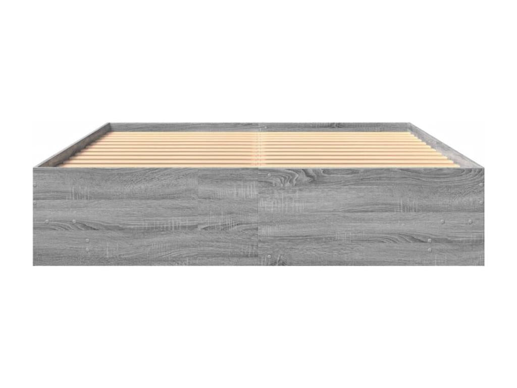 Cadre de lit sans matelas Nidchicshop gris 150x200 cm 58195KSGA