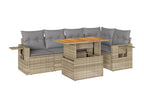 Salon de jardin avec coussins 6 pièces beige résine tressée 54952DMQT