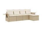 Salon de jardin avec coussins 5 pièces beige résine tressée 78977FFDI