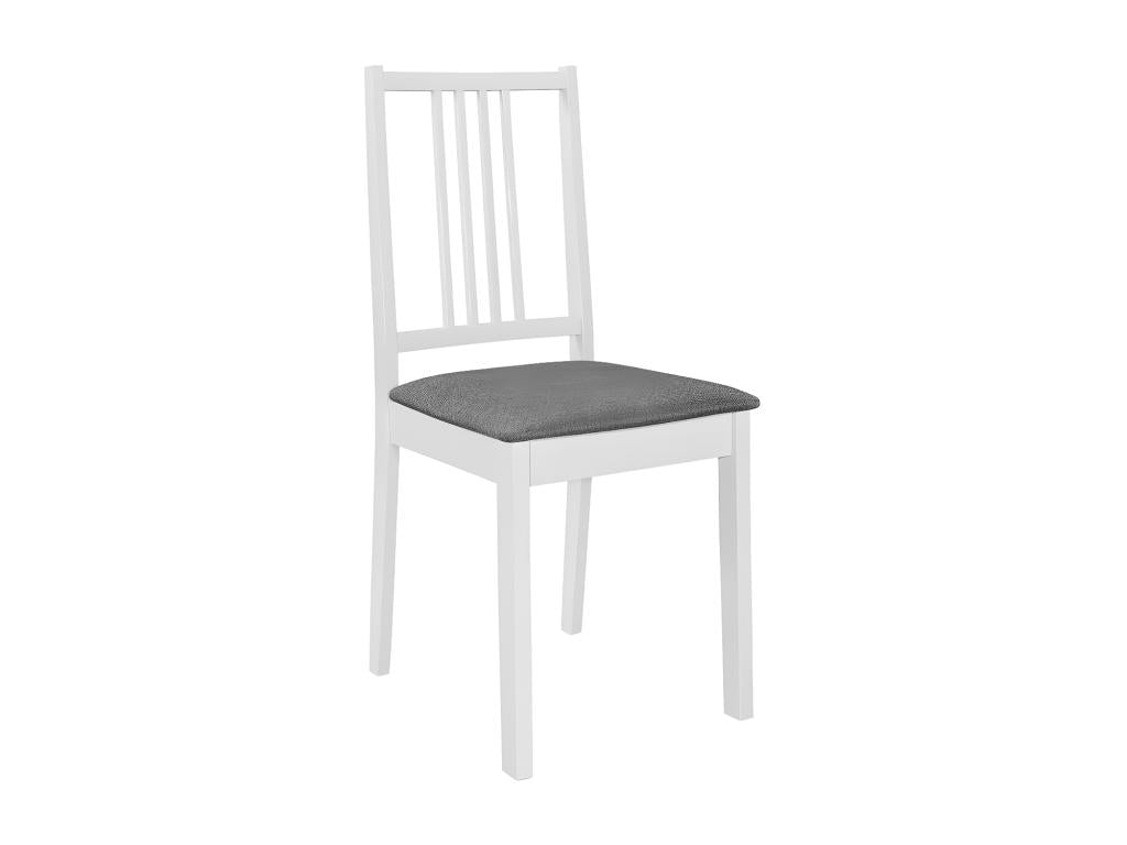 Chaise caoutchouc massif blanc et tissu gris Calmetop - Lot de 2 14123VERU