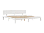 Cadre de lit et tête de lit blanc 200x200 cm bois de pin massif 78919ITGJ