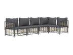 Salon de jardin 5 pcs avec coussins anthracite résine tressée 42545HUBA