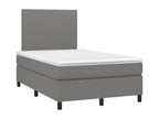 Sommier à Calmetop de lit et matelas et LED Gris foncé 120x200 cm 42172LTGS