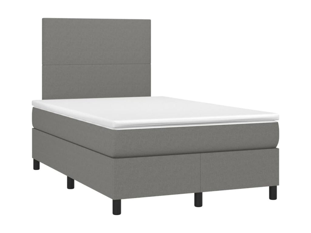 Sommier à Calmetop de lit et matelas et LED Gris foncé 120x200 cm 42172LTGS
