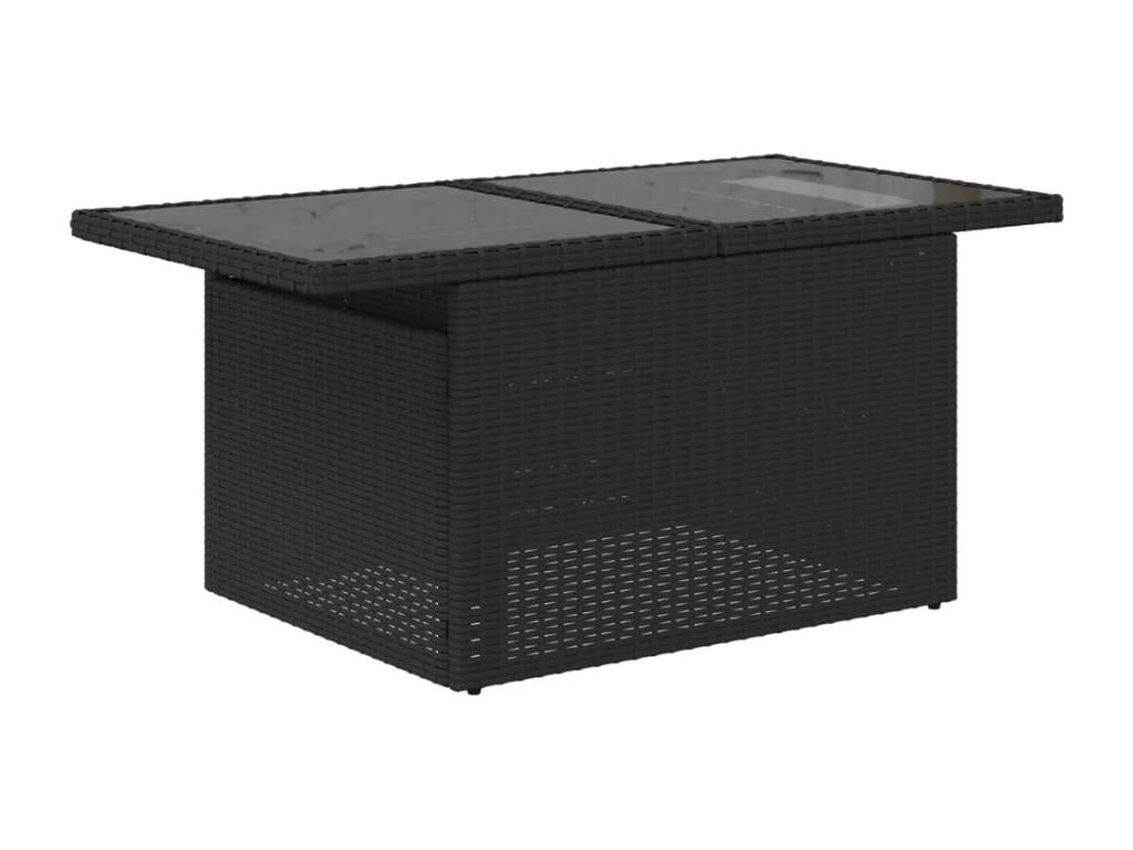 Salon de jardin 6 pcs avec coussins noir résine tressée 78195NITP