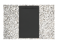 Receveur de douche 135x90 cm noir Bohometop en Résine et Poudre de Marbre avec Grille Latérale EN RÉSINE DE MARBRE 13591HPRS