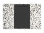Receveur de douche 135x90 cm noir Bohometop en Résine et Poudre de Marbre avec Grille Latérale EN RÉSINE DE MARBRE 13591HPRS