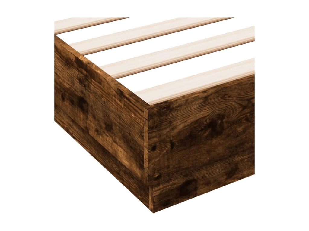 Cadre de lit sans matelas chêne fumé 160x200 cm 28665JLYF
