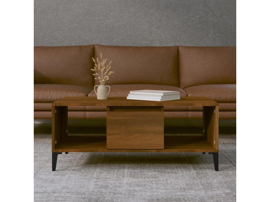 Table basse Chêne marron 90x50x36,5 cm Bois d'ingénierie 35758ZYSJ