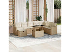 Salon de jardin avec coussins 9 pièces beige résine tressée 97643YZTS