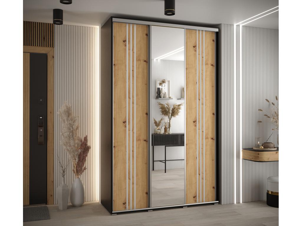 ARMOIRE Calmetop 7 À PORTES COULISSANTES 235.2/160/45 3 portes Noir/Calmetop/Argent 02018XGZJ