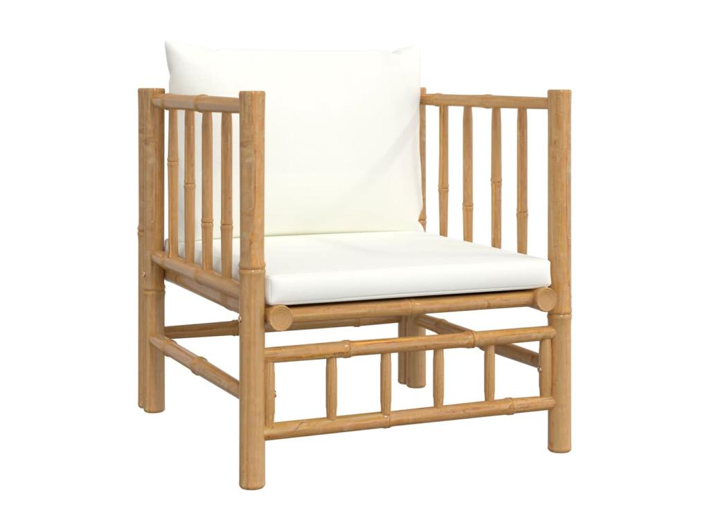 Salon de jardin 5 pcs avec coussins blanc crème Nidchicshop 81887HVXI