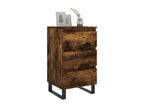 Tables de chevet 2 pièces chêne fumé 40x35x69 cm bois ingénierie 97057BWID