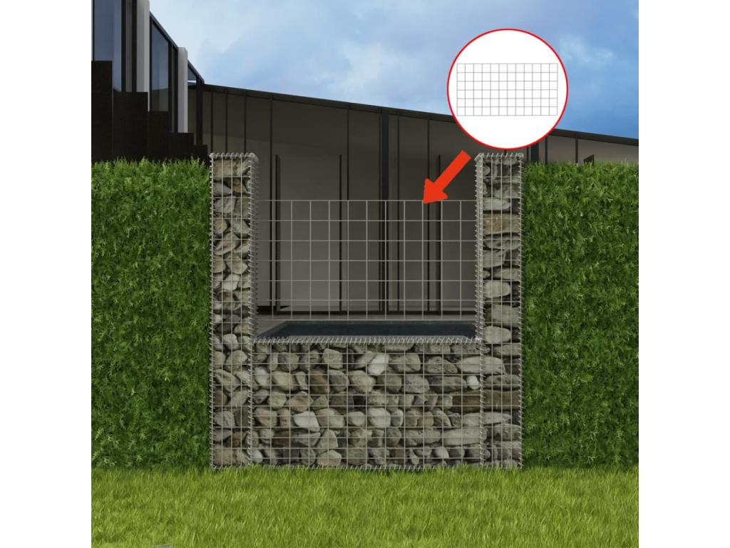 Panier de gabion en forme de U Acier renforcé 160x20x150 02871UQZF
