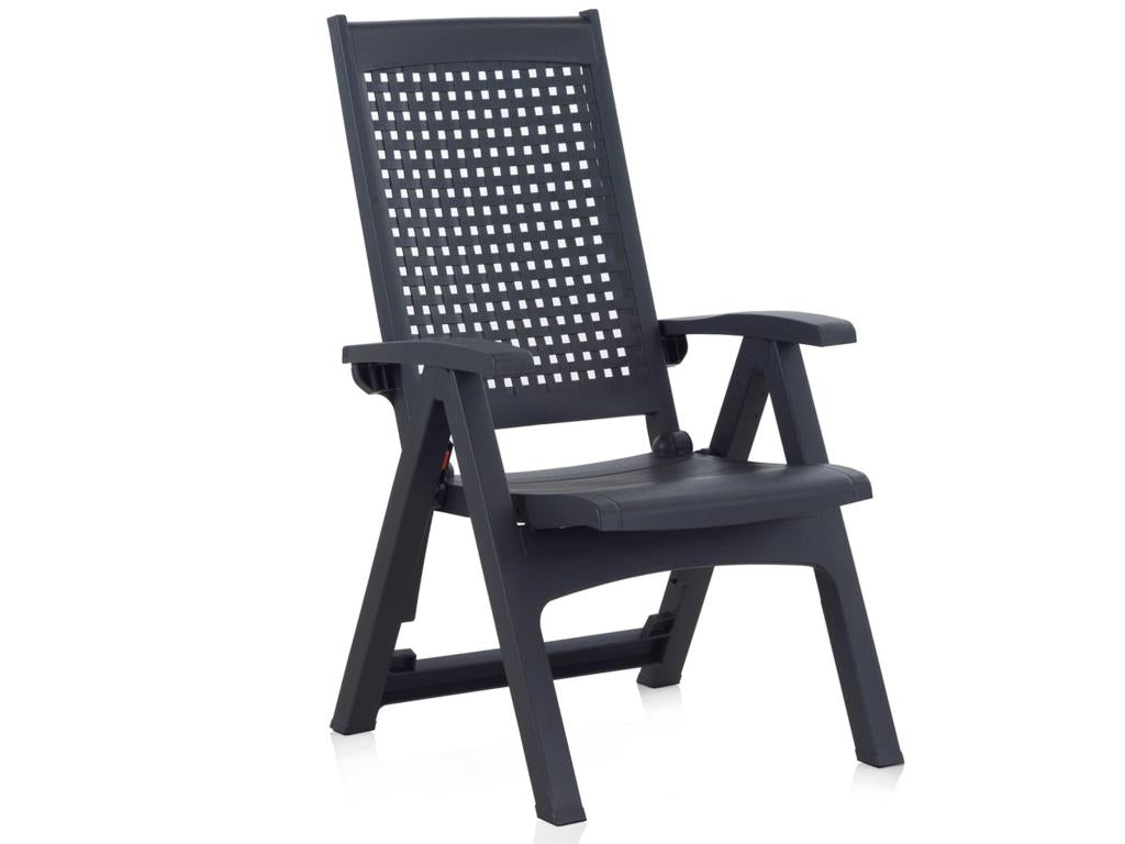 Fauteuil multipositions en métal anthracite 63x85x108 cm 33516IGWT