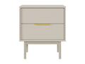 Table de chevet - 54 cm - avec deux tiroirs - Nidchicshop gris-beige - Nidchicshop 09178GHEN