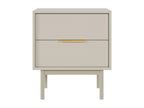 Table de chevet - 54 cm - avec deux tiroirs - Nidchicshop gris-beige - Nidchicshop 09178GHEN