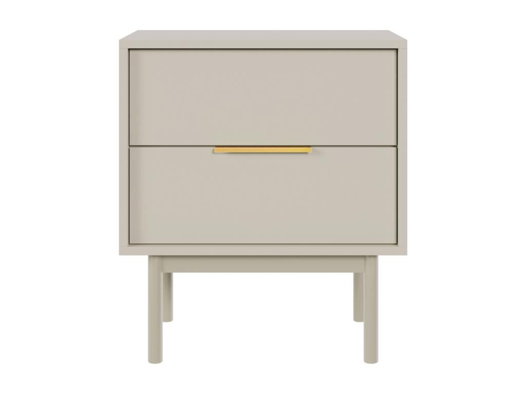 Table de chevet - 54 cm - avec deux tiroirs - Nidchicshop gris-beige - Nidchicshop 09178GHEN