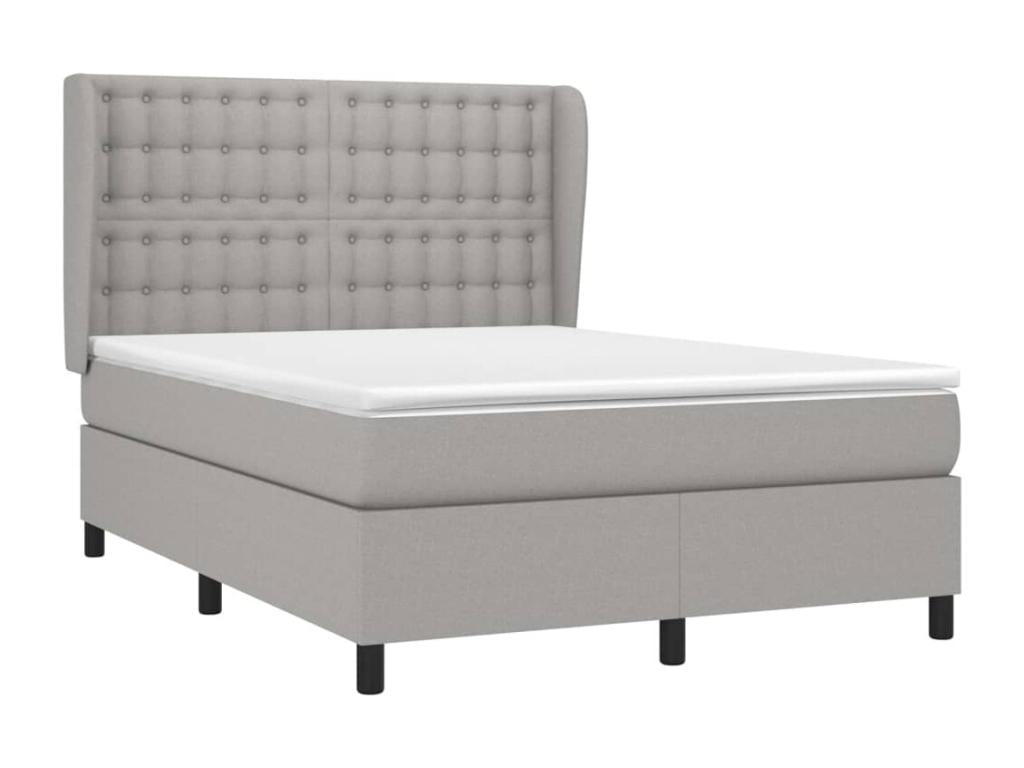 Lit à sommier tapissier avec matelas Gris clair 140x190cm Tissu 68199VUOR