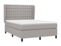 Lit à sommier tapissier avec matelas Gris clair 140x190cm Tissu 68199VUOR