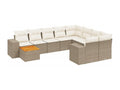 Salon de jardin 11 pcs avec coussins beige résine tressée 37362BGFU