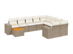 Salon de jardin 11 pcs avec coussins beige résine tressée 37362BGFU