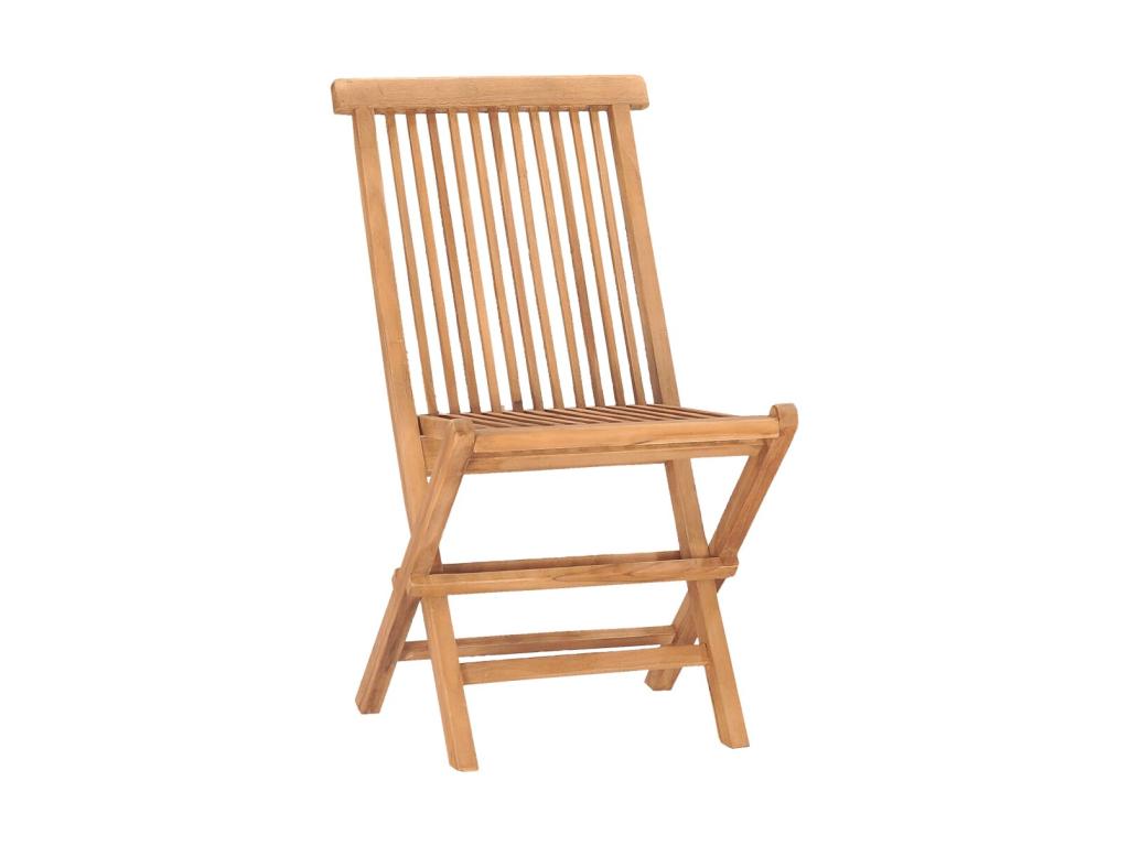 Mobilier de dîner d'extérieur pliable avec coussin 3 pcs Teck 46 17965ZLWU