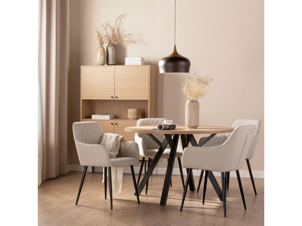 Chaise de salle à manger en tissu beige 58x85 cm-Calmetop 89198TQDE