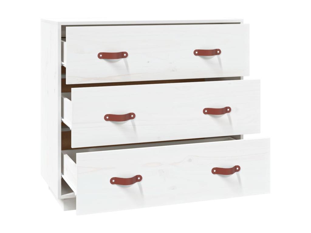 Buffet Blanc 80x40x75 cm Bois massif de pin 75406GBGD