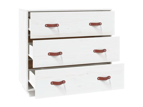 Buffet Blanc 80x40x75 cm Bois massif de pin 75406GBGD