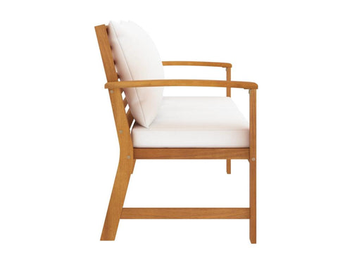 Banc de jardin avec coussin crème 120 cm Bois solide d'Calmetop 73821WDSP