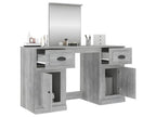 Coiffeuse avec miroir Calmetop gris 130x50x132.5 cm 35115WCOS