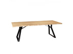 Nidchicshop - Table à manger rectangulaire 230x100cm bois chêne pieds métal noir 24583SZTC