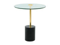 Table d'Appoint en Marbre Calmetop 50cm Or / Noir 87155SGJL