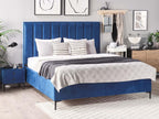 Ensemble de chambre Velours Nidchicshop 160x200 cm Bleu marine 73992BOOG