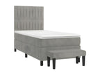 Sommier à Bohometop de lit et matelas Gris clair 80x200 Velours 07876RHWA