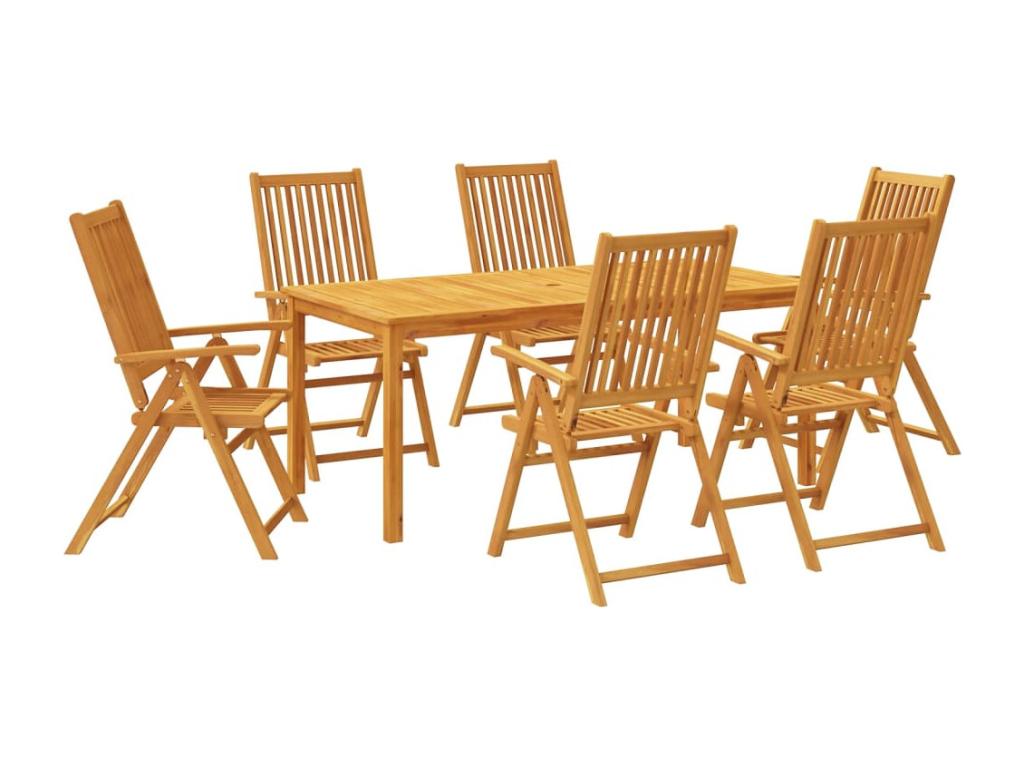 Ensemble à manger de jardin 7 pièces Bois d'Calmetop solide 76336KDMH