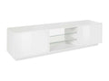 Meuble TV Bohometop Buffet bas de salon avec 2 portes Base pour meuble TV Made in Italy 180x41h46 cm Blanc brillant 23351UVOV