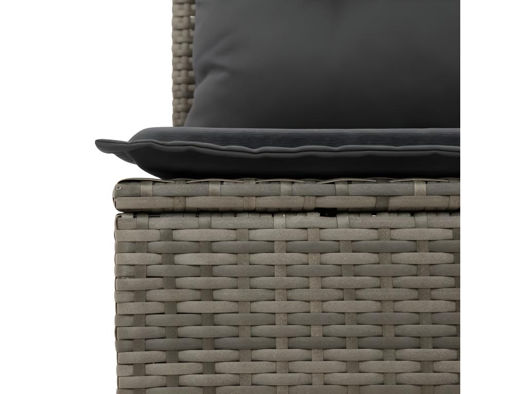 Salon de jardin 6 pcs avec coussins gris résine tressée 16141PVTW