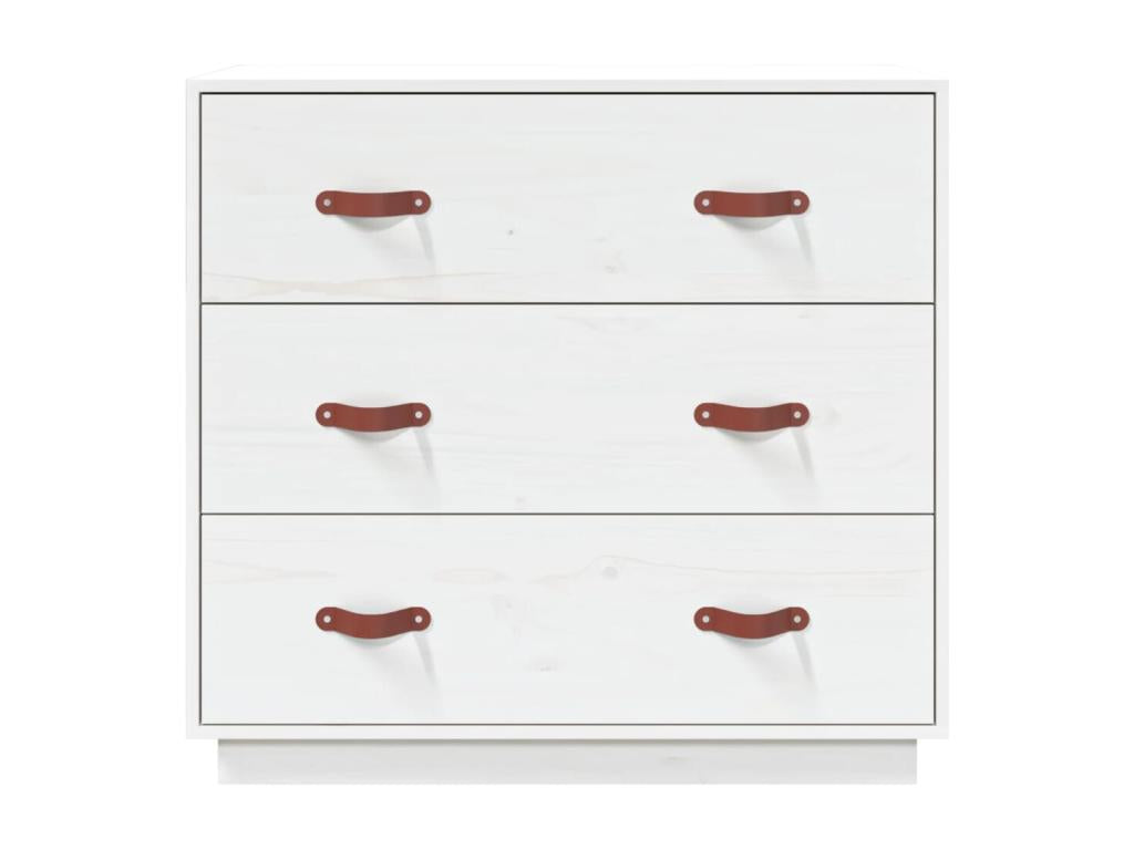 Buffet Blanc 80x40x75 cm Bois massif de pin 75406GBGD