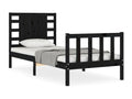 Cadre de lit sans matelas noir 100x200 cm bois massif de pin 39428NETJ