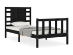 Cadre de lit sans matelas noir 100x200 cm bois massif de pin 39428NETJ