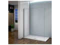 Paroi de douche à l'italienne 100x200cm - 8mm verre trempé sablé - Avec barre de fixation 70-120cm en cylindre 30334KAHG