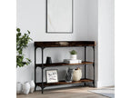Table console avec étagères chêne fumé 100x30x80 cm 29084BYVZ
