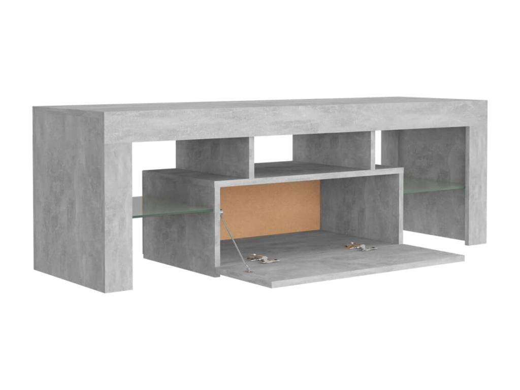 Meuble TV avec Calmetopères LED gris béton 120x35x40 cm 51104IQQK