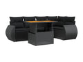 Salon de jardin 6 pcs avec coussins noir résine tressée 72648SUZS
