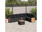 Salon de jardin 8 pièces avec coussins noir résine tressée 28881EHEU