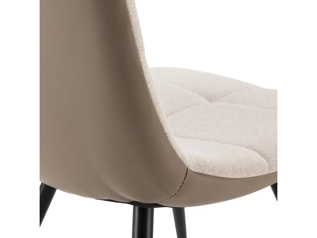 Pack de 2 chaises Calmetop tissu et simili cuir Beige 11167DIXQ
