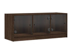 Meuble TV avec portes en verre chêne marron 102x37x42 cm 70107QYJU