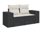 Salon de jardin 6 pcs avec coussins noir résine tressée 78195NITP